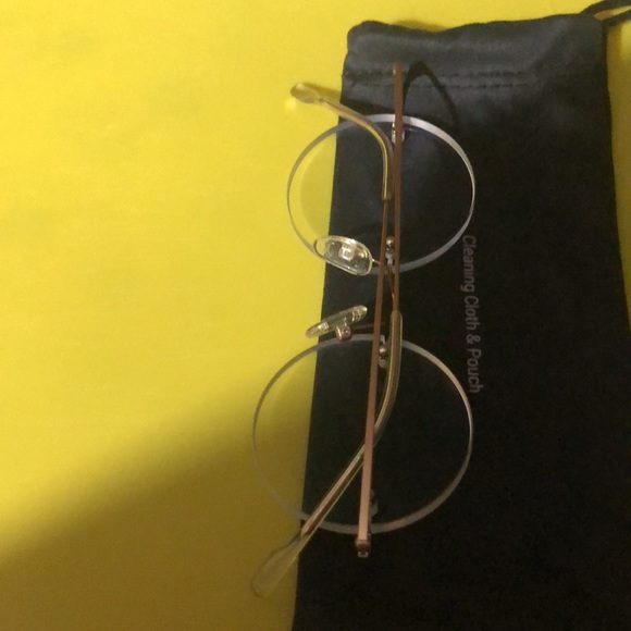 🆕 eyeglass Rimless frames Rose gold color round lenses - Picture 11 of 12